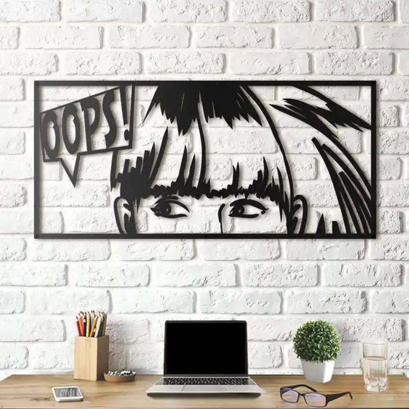 استیکر چوبی هوم لوکس طرح !oops