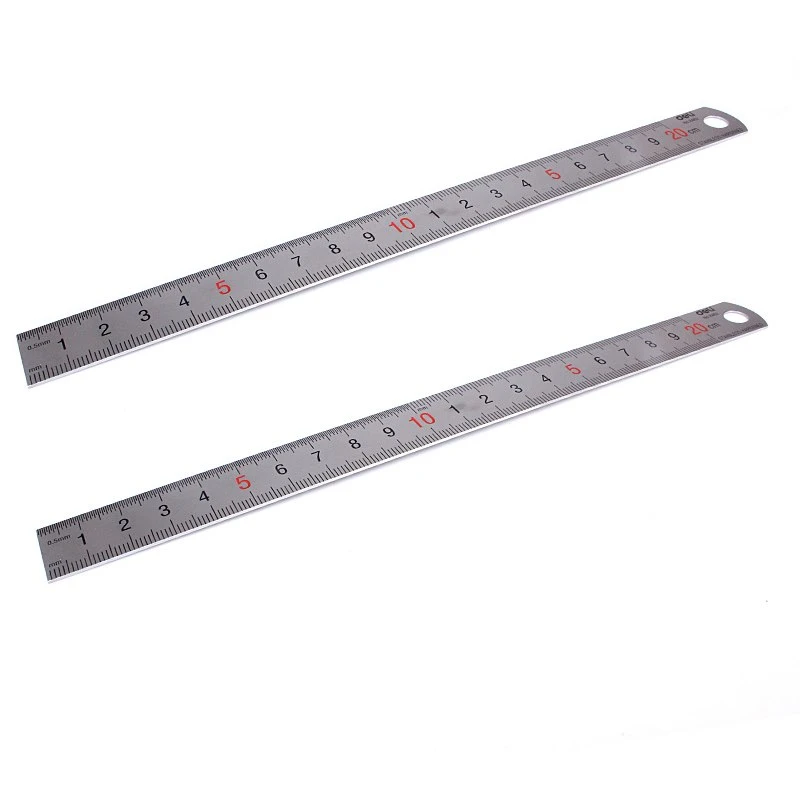 خط کش فلزی دلی کد 8462 سایز 20 سانتی متری بسته 2 عددی