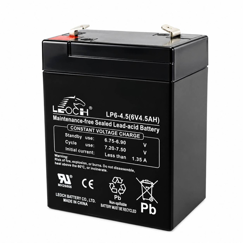 باتری UPS با ولتاژ 6 ولت و شدت جریان 4.5 آمپر ساعت لئوچ مدل 4.5-6