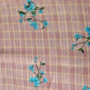 پارچه لباس مدل نخی طرح چهارخانه کد nk333