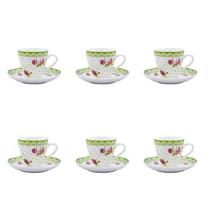 ست فنجان و نعلبکی 12 پارچه طرح 1 مدل English Home