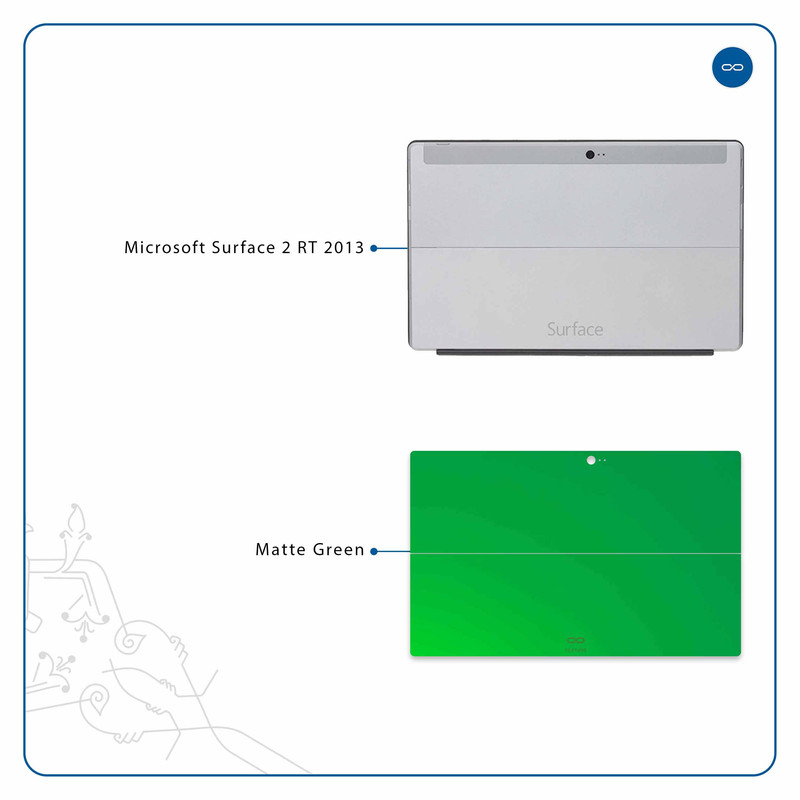 برچسب پوششی ماهوت مدل Matte-Green مناسب برای تبلت مایکروسافت Surface 2 RT 2013