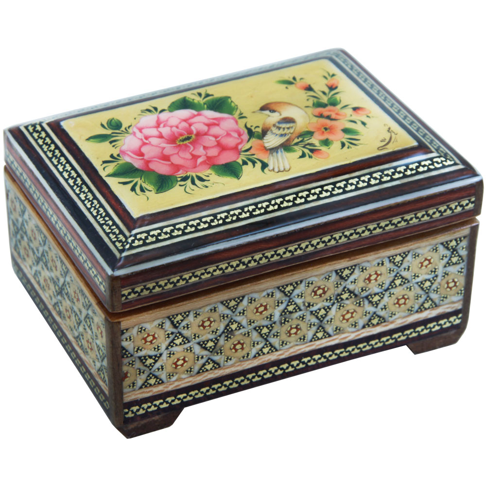 جعبه جواهرات خاتم کاری مدل 811 طرح چوگان کد 635