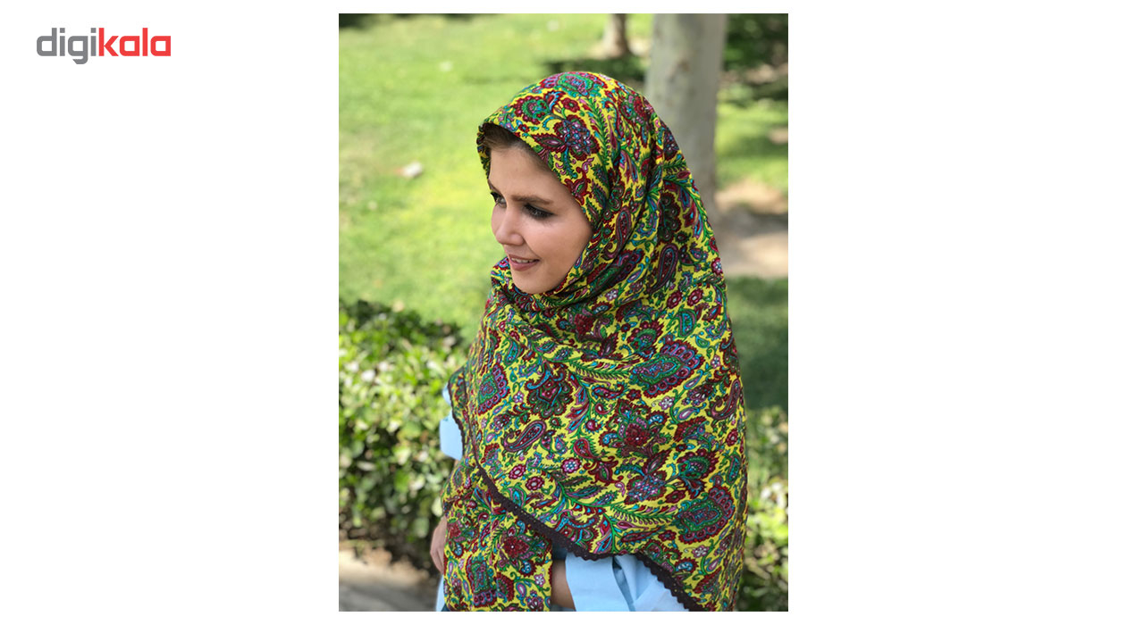 روسری نخی طرح گل دار کد 001