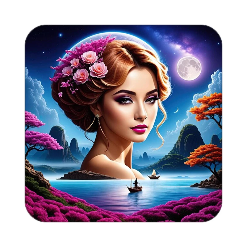 زیر لیوانی کاکتی طرح گل مدل mp19756