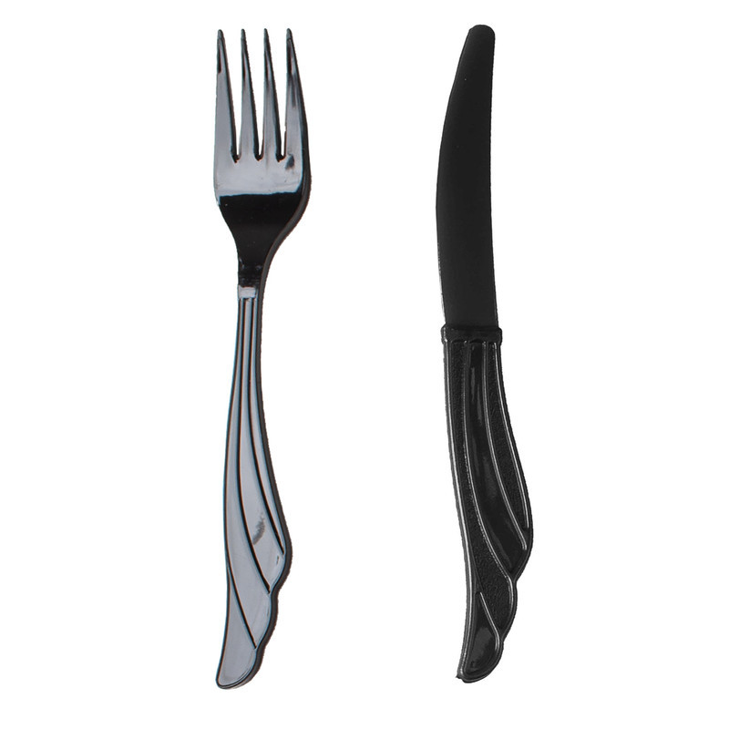  کارد و چنگال  یکبار مصرف مدل لایت رنگی بسته 120 عددی