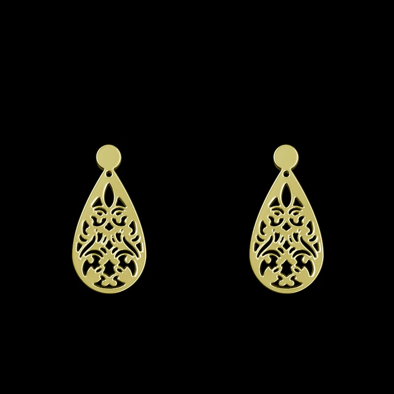 گوشواره طلا 18 عیار زنانه مدوپد مدل هندسی کد GA1-15239