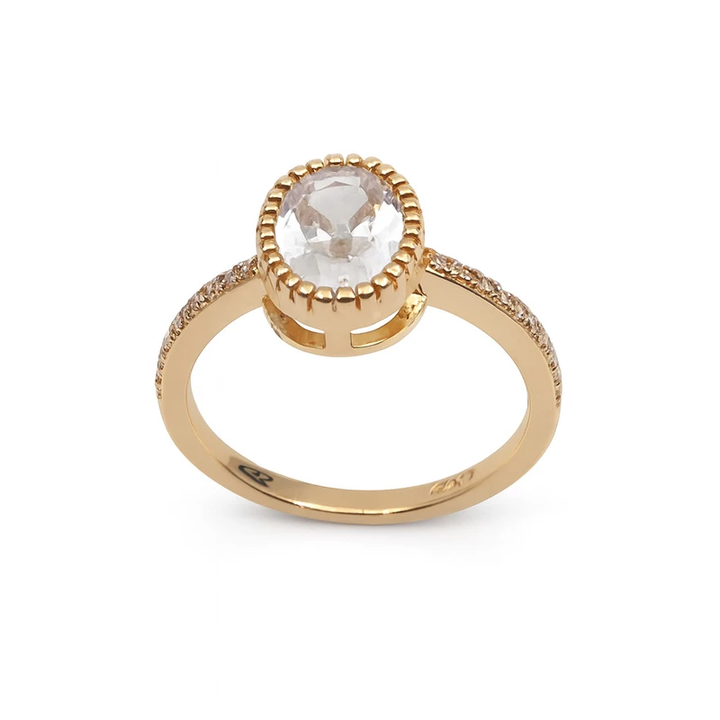 انگشتر زنانه مدل بیضی نگین بیضی کد 4189 cm