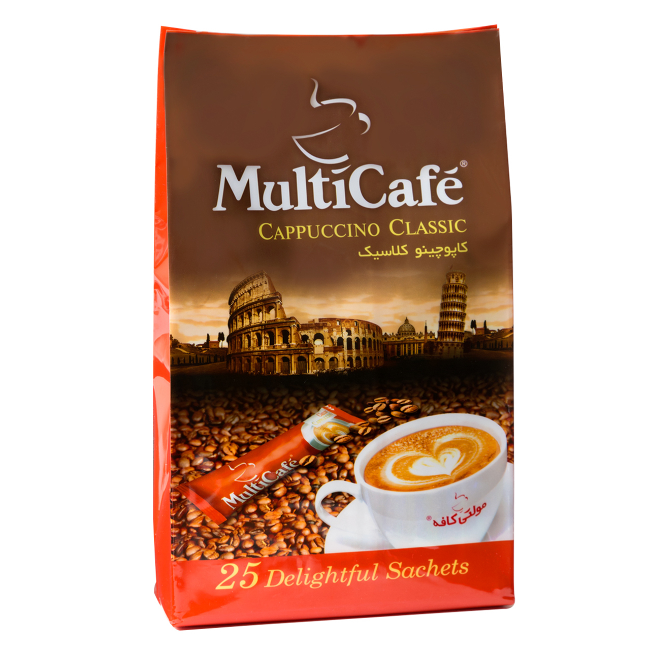 کاپوچینو  کلاسیک مولتی کافه مقدار 450 گرم بسته 25 عددی