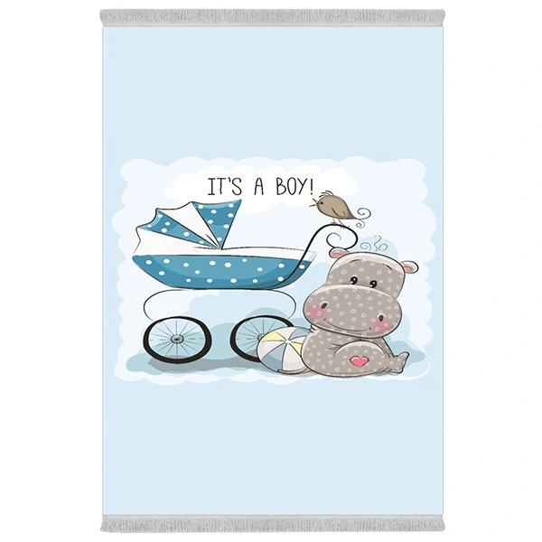 فرش پارچه‌ای دفه مدل فرشینه طرح فانتزی کد 1208