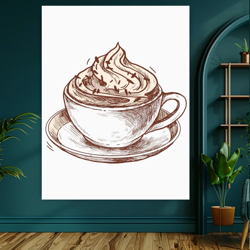 پوستر طرح فنجان مدل قهوه خوشمزه کد FP105148