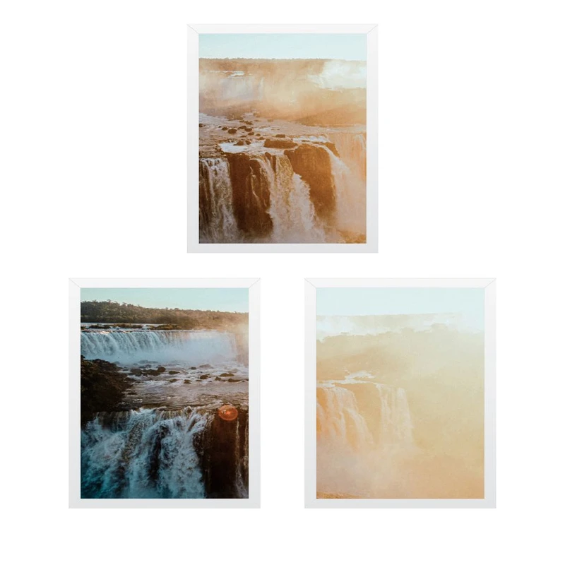 تابلو مدل آبشار هنر طلوع آفتاب مجموعه 3 عددی