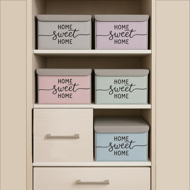 خرید و قیمت باکس لباس و نظم دهنده طرح لینن مدل HOME SWEET HOME کد S2