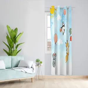  پرده مدل طرح دار حیوانات مخمل پانچی کد 2508 سایز 140x280 سانتی متر