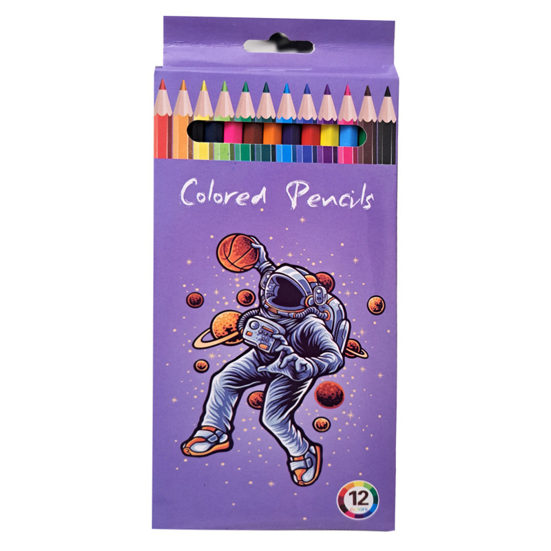 مداد رنگی 12 رنگ مدل فضانورد و سیاره ها کد 902