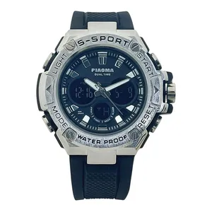 ساعت مچی دیجیتال مردانه پیائوما مدل دو زمانه کد 9108DUAL-BK