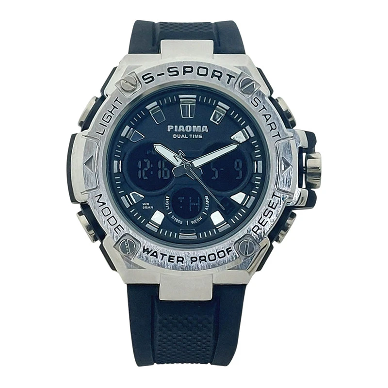 ساعت مچی دیجیتال مردانه پیائوما مدل دو زمانه کد 9108DUAL-BK