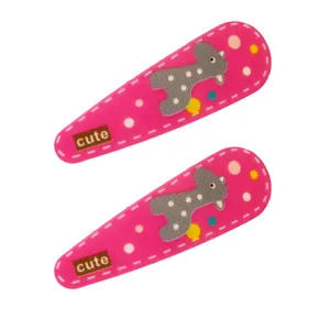 گیره مو دخترانه مدل کرگدن کیوت بسته 2 عددی