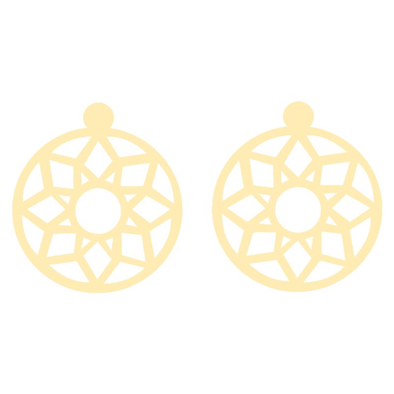 گوشواره طلا 18 عیار زنانه کرابو طرح نقش اسلیمی مدل Kr5107 -  - 2
