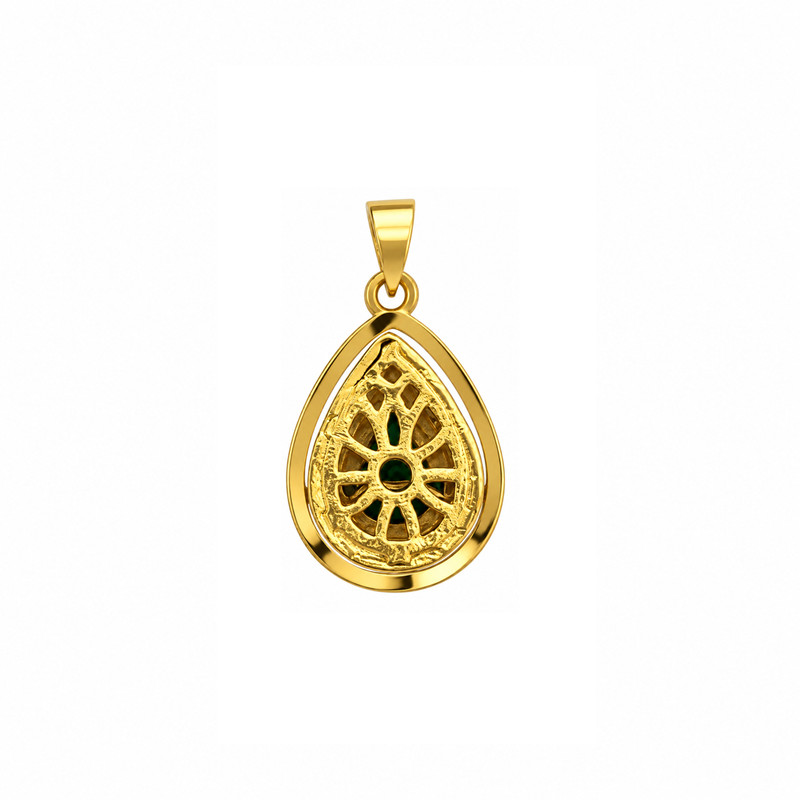 آویز گردنبند طلا 18 عیار زنانه مان گالری مدل اشک زمرد کد MD01-0037300
