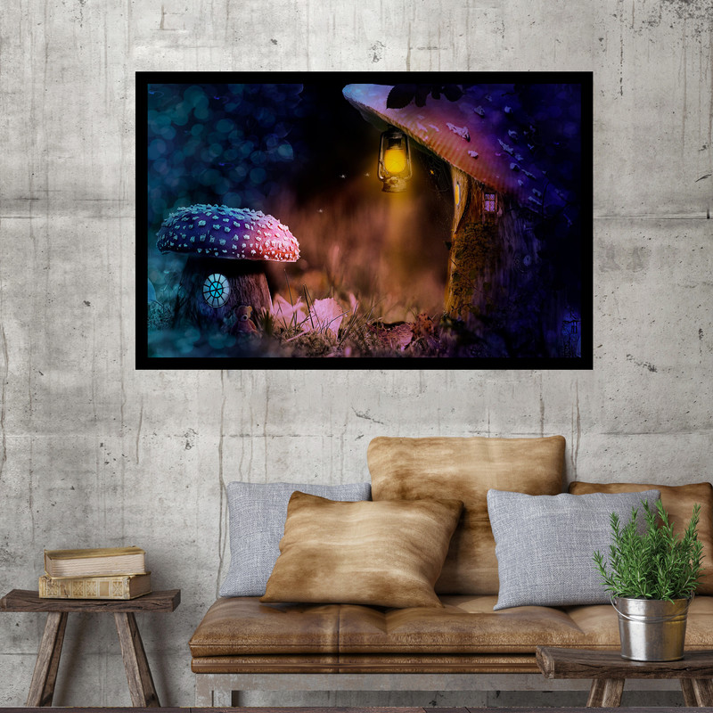 تابلو نوری بکلیت طرح لامپ گازی و قارچ مدل B-MO1684