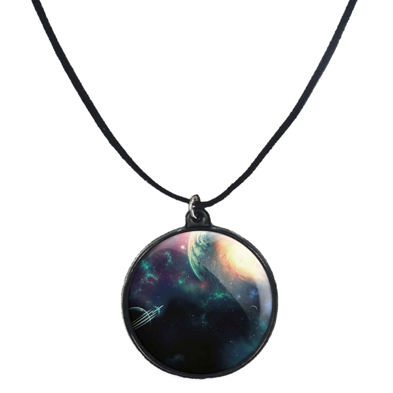 گردنبند پرمانه طرح زمین کد pmb.23515 مدل دو طرفه