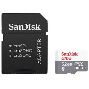 کارت حافظه microSDHC سن دیسک مدل Ultra کلاس 10 استاندارد UHS-I U1 سرعت 80MBps 533X همراه با آداپتور SD ظرفیت 32 گیگابایت