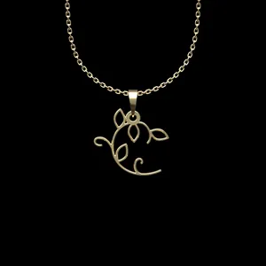 گردنبند طلا 18 عیار زنانه مدوپد مدل برگ کد L2-1-1232