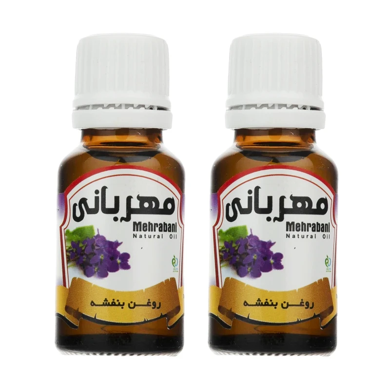 روغن بدن مهربانی مدل بنفشه کد RBM-BAN-2 مناسب انواع پوست حجم 18 میلی لیتر بسته 2 عددی