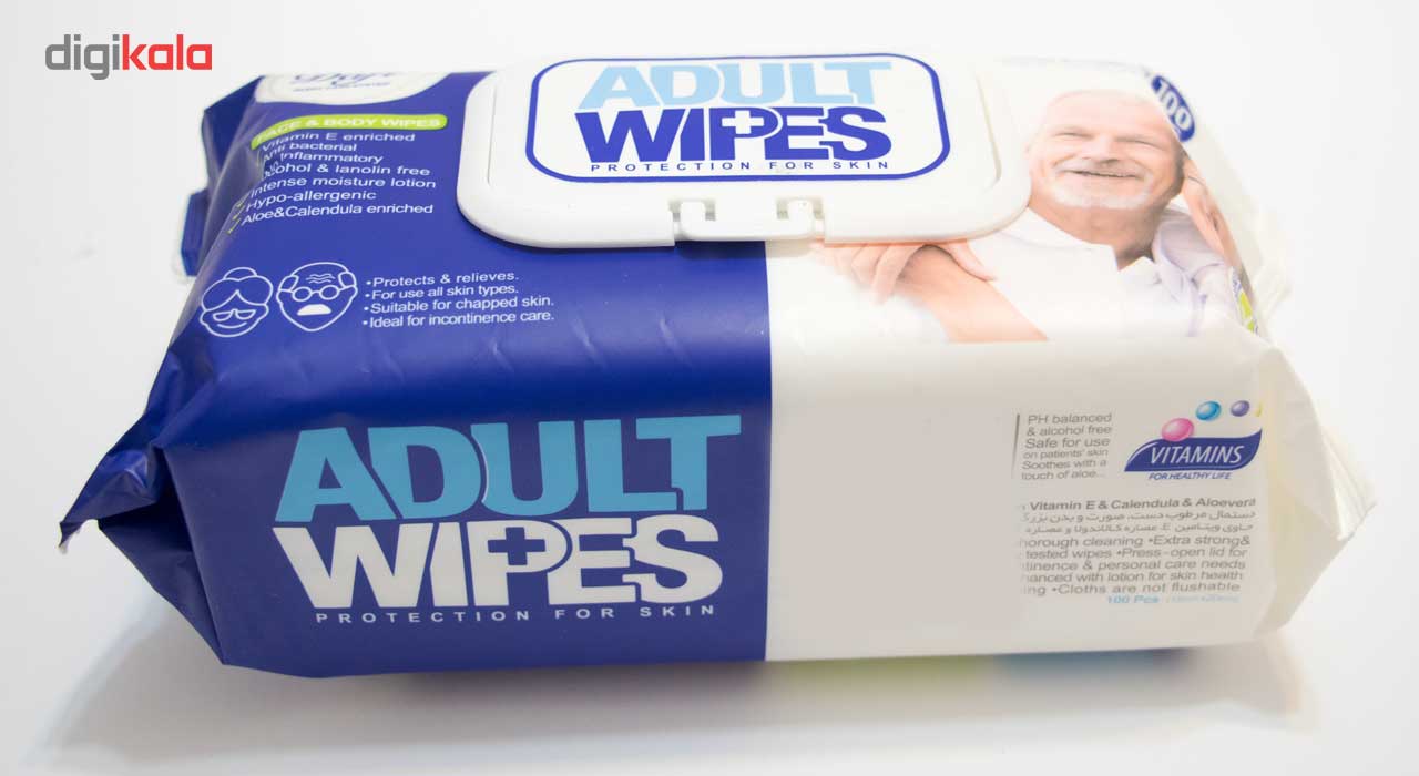 دستمال مرطوب دافی مدل Adult Wipes بسته 100 عددی