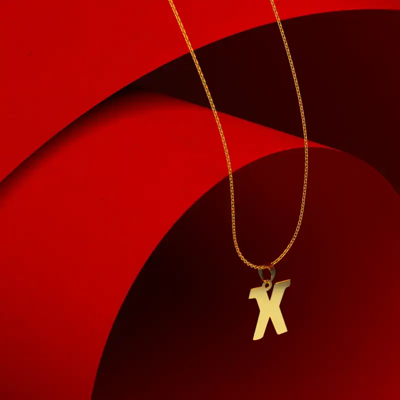 گردنبند طلا 18 عیار زنانه مدوپد مدل حرف X کد H3-1-1063