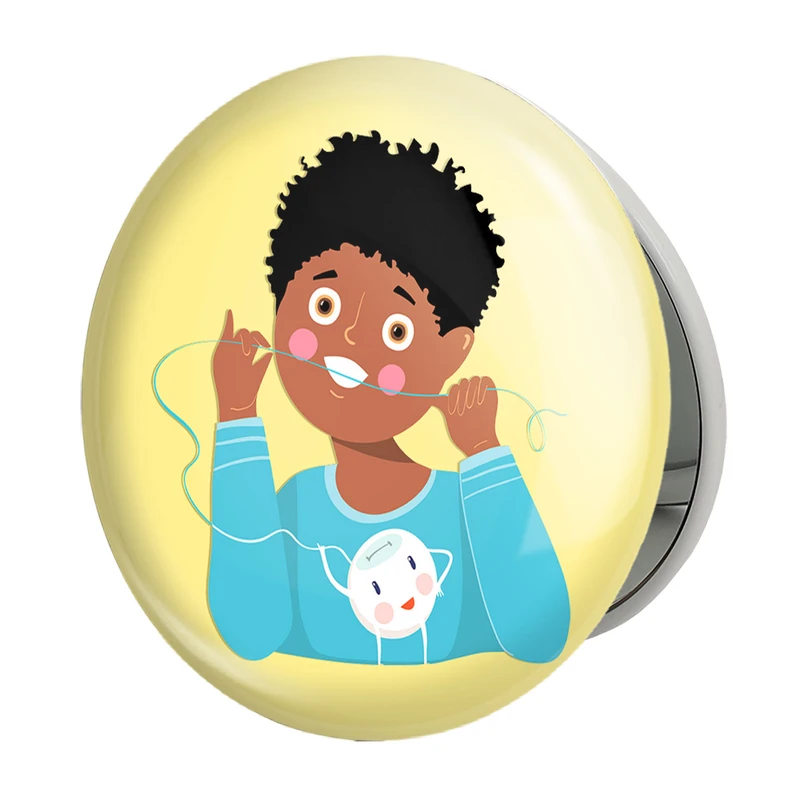 آینه جیبی خندالو طرح دندان و دندانپزشکی کودکانه مدل تاشو کد 27751 