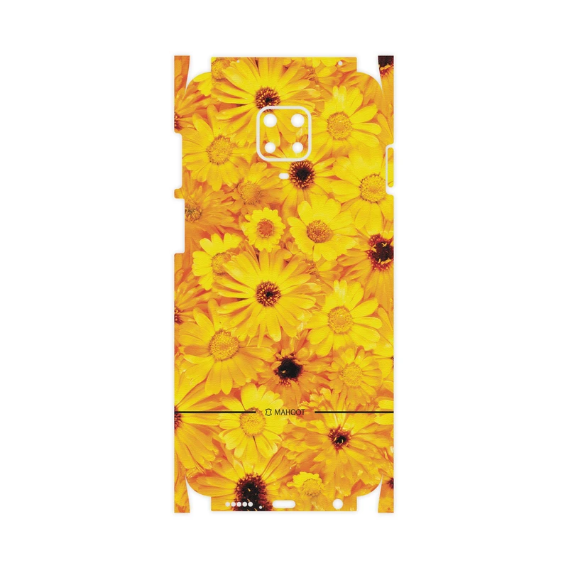برچسب پوششی ماهوت مدل Yellow-Flower-FullSkin مناسب برای گوشی موبایل شیائومی Redmi Note 9 Pro