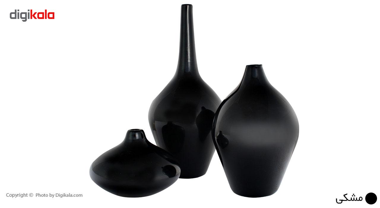 گلدان شیشه ای شیانچی طرح سالونگ کد 1000 مجموعه 3 عددی