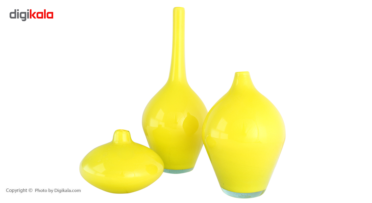 گلدان شیشه ای شیانچی طرح سالونگ کد 1000 مجموعه 3 عددی