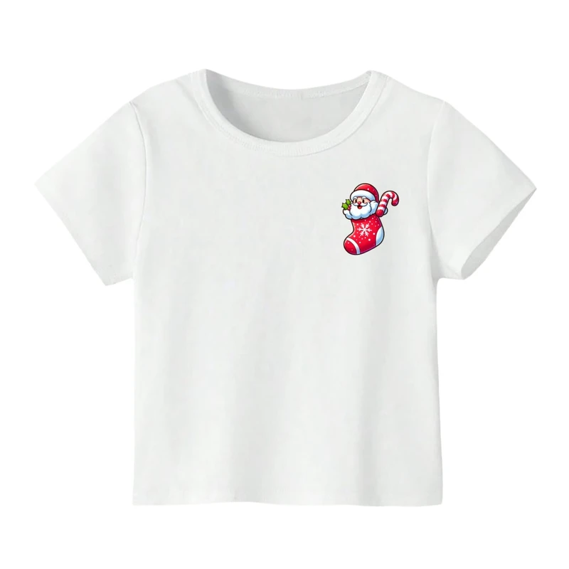 تی شرت آستین کوتاه بچگانه مدل بابانوئل کریسمس کد 25