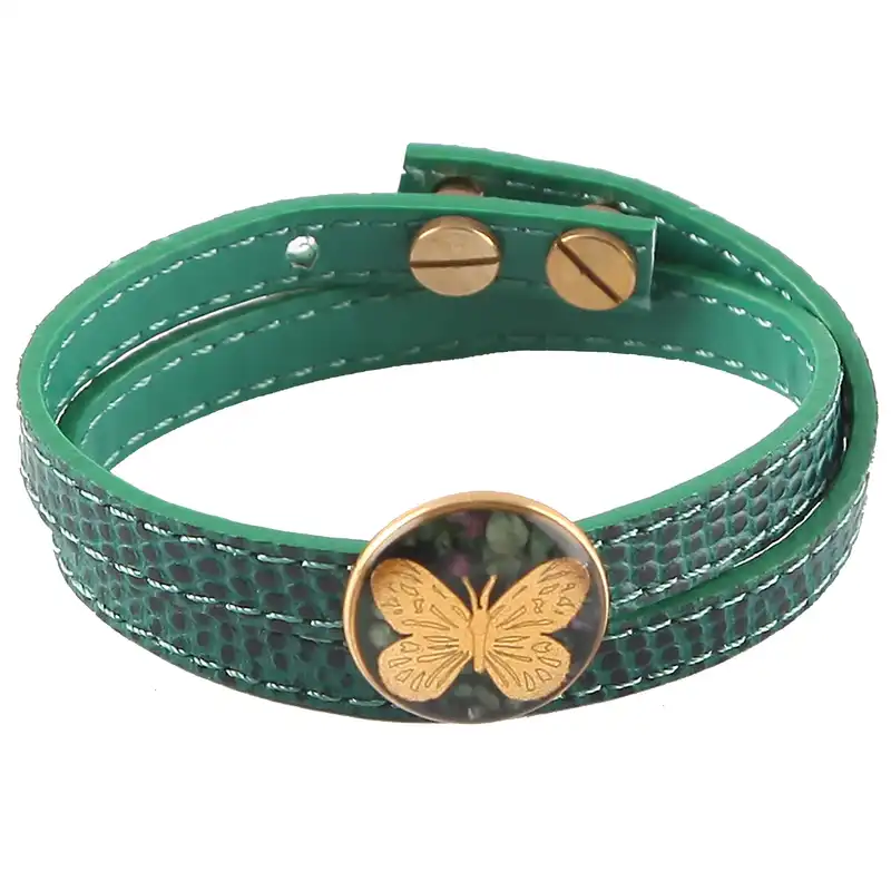 دستبند ورق طلا گالری الون طرح پروانه کد 198250