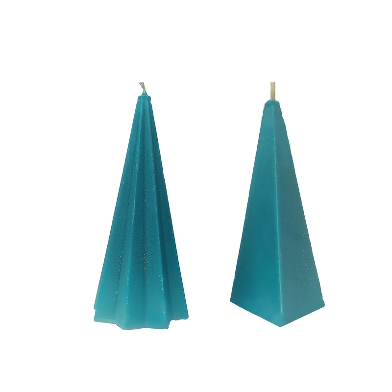 شمع مدل مخروطی مثلثی وستاره ای اکلیلی بسته 2 عددی