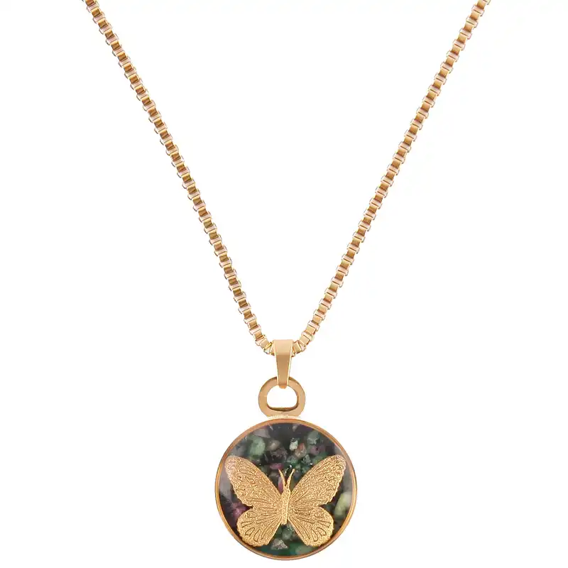 گردنبند ورق طلا گالری الون طرح پروانه کد 198252