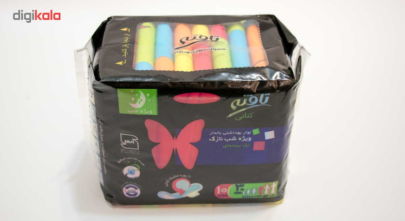 نوار بهداشتی شب تافته مدل کتانی بسته 10 عددی