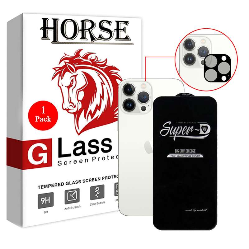 محافظ لنز دوربین هورس مدل 2SFA مناسب برای گوشی موبایل سامسونگ اپل iPhone 13 Pro Max به همراه محافظ صفحه نمایش