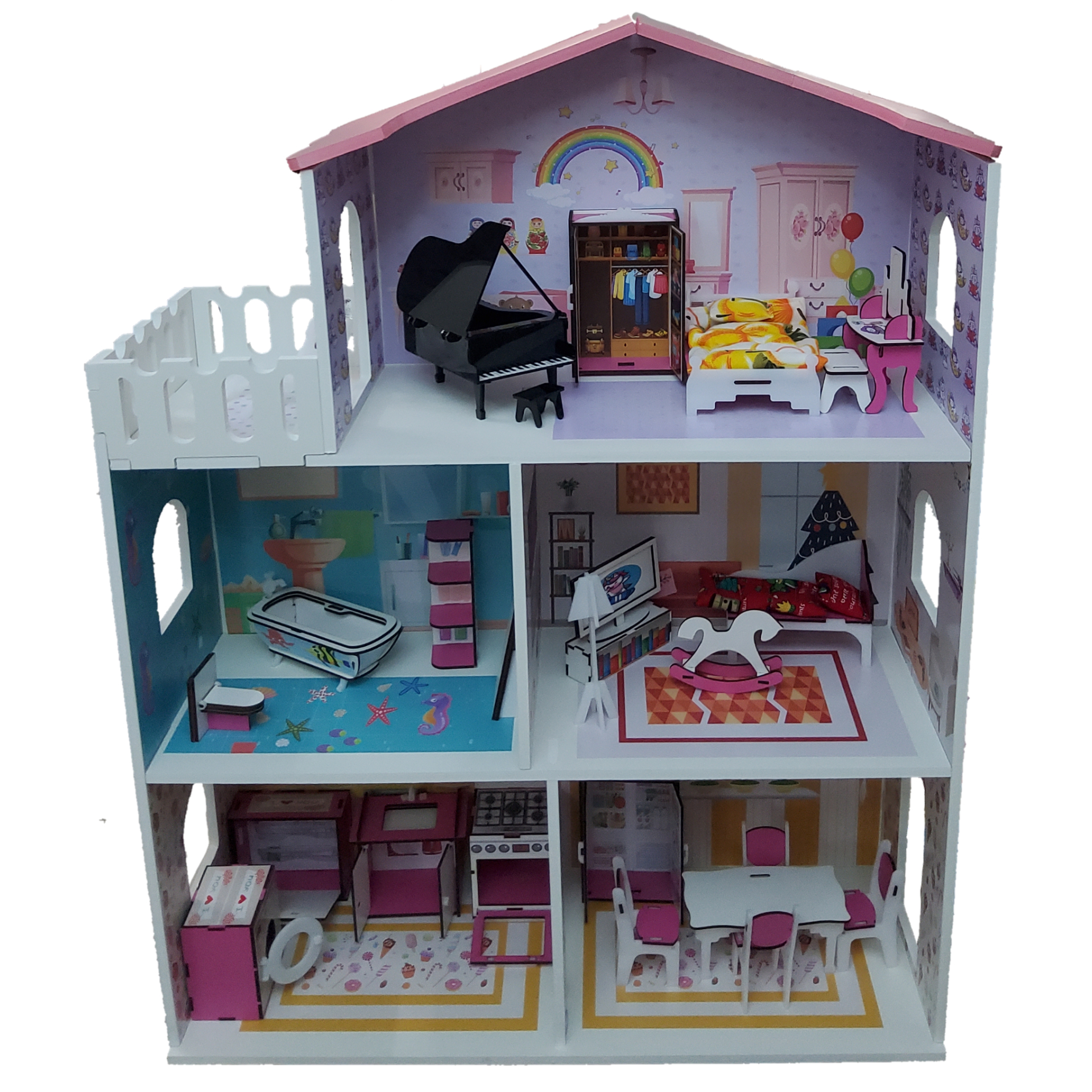 خانه عروسکی کتی‌کو مدل سه طبقه 