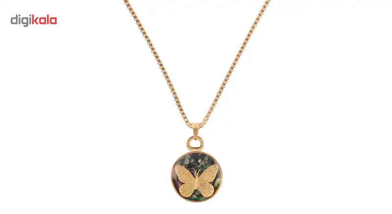 گردنبند ورق طلا گالری الون طرح پروانه کد 198252