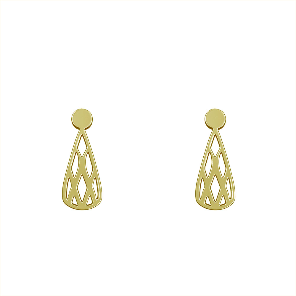 گوشواره طلا 18 عیار زنانه مدوپد مدل هندسی کد GA1-10217