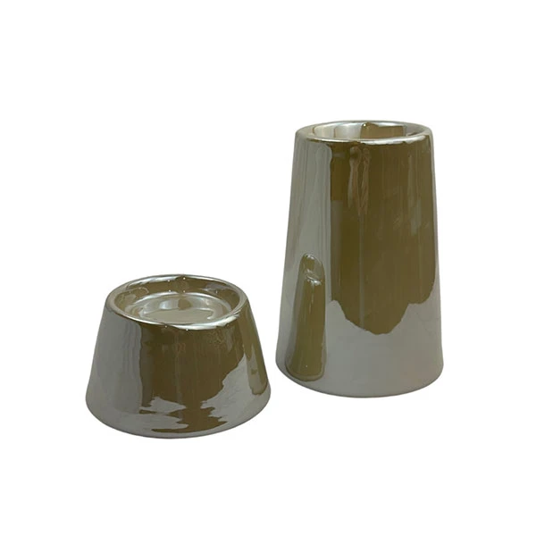 ست 2 تکه جاشمعی سرامیکی مدل برجک لاستر