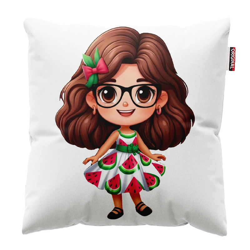  کوسن پاد آفرین طرح دختر یلدایی کد 4009 سایز 30*30 سانتی متر