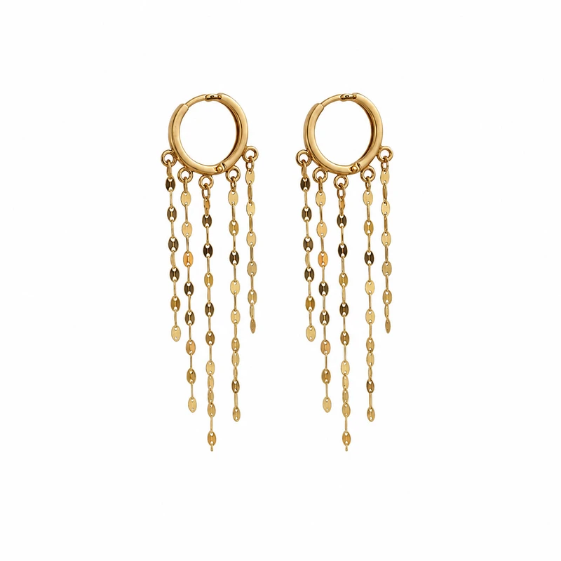 گوشواره حلقه‌ای طلا 18 عیار زنانه گالری طلای پرنسس مدل sh