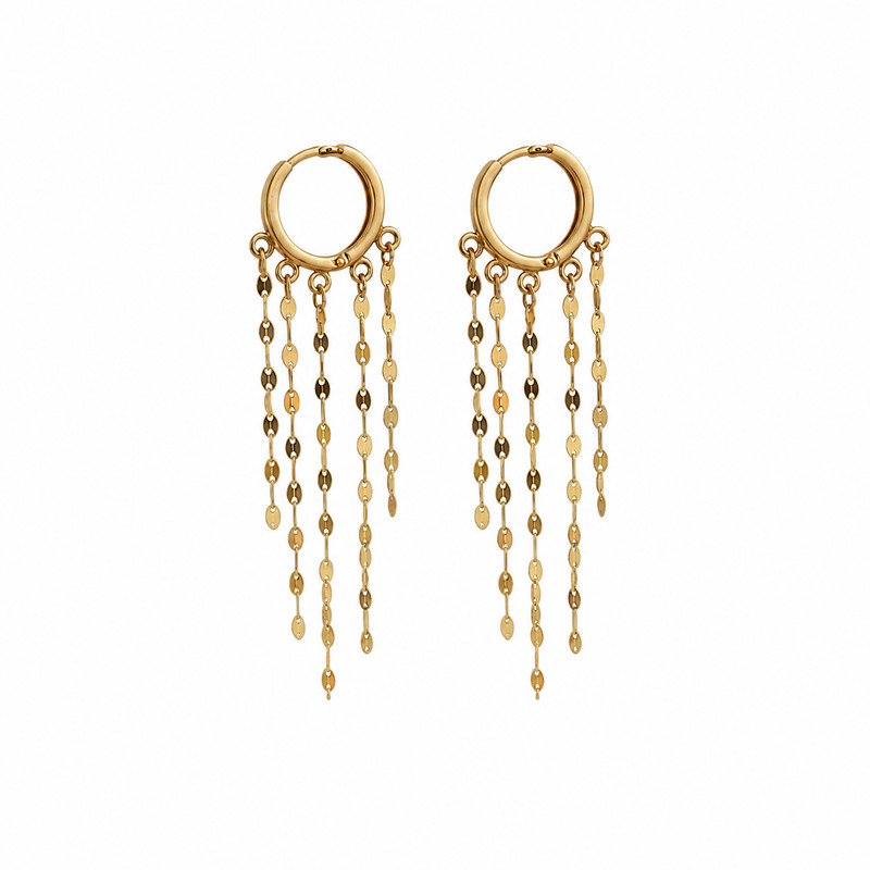 گوشواره حلقه‌ای طلا 18 عیار زنانه گالری طلای پرنسس مدل sh