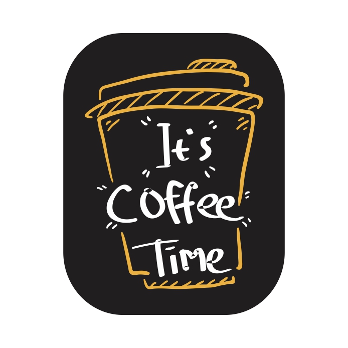 استیکر لپ تاپ و تبلت طرح Coffee Time کد BSB-00104