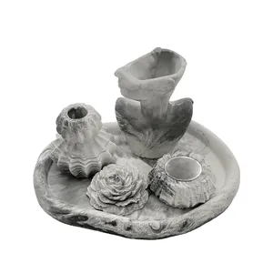 ست 5 تکه جاعودی و جاشمعی بتنی مدل دفرمه